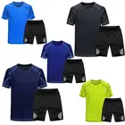 Men Running Set T Shirt Shorts Football Soccer Basketball Jersey Sport Wear Suit Sportswear Tracksuits Fitness Gym Clothing
