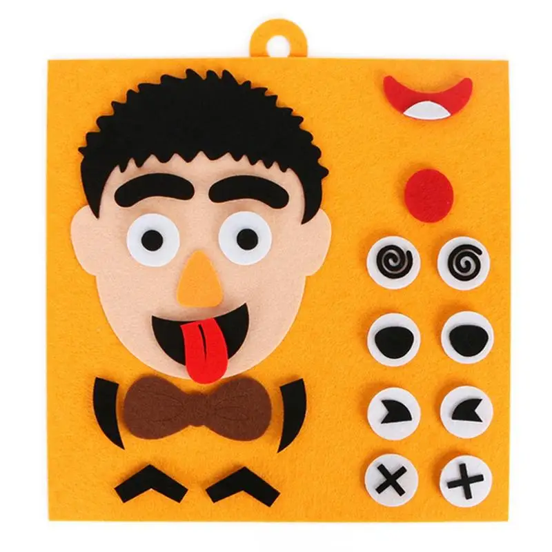 Cute Felt Cloth Facial Expression Puzzle 3D Five Sense Organs Toy Kids Recognition Training Toys DIY Educational Toy