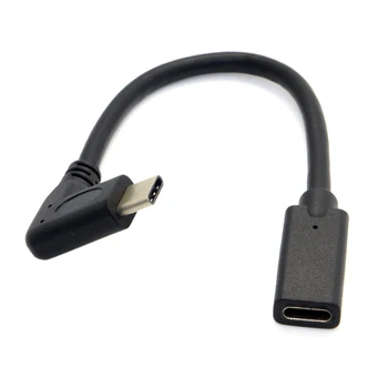 

10pcs/lot 90 Degree Right Angled USB-C USB 3.1 Type C Male to Female Extension Data Cable for Laptop TabletLength: 20cm