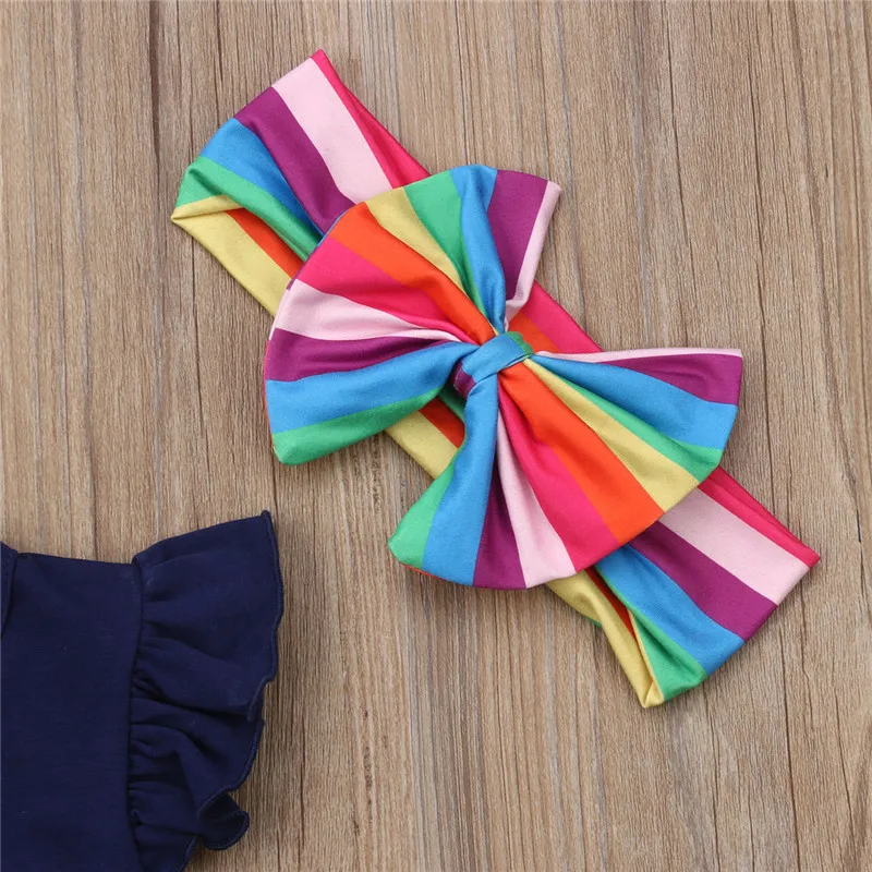 2019 Toddler Baby Kids Girl Rainbow Clothes Set T-shirt Tops Stripe Pants Outfits Summer 2019 Toddler Baby Kids Girl Rainbow Clothes Set T-shirt Tops Stripe Pants Outfits Summer