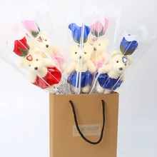 1Pcs Scented Bath Soap Rose Soap Flower Petal With Bear Wedding Valentines Day Mothers Day Teacher's Day Gift 1Pcs Scented Bath Soap Rose Soap Flower Petal With Bear Wedding Valentines Day Mothers Day Teacher's Day Gift