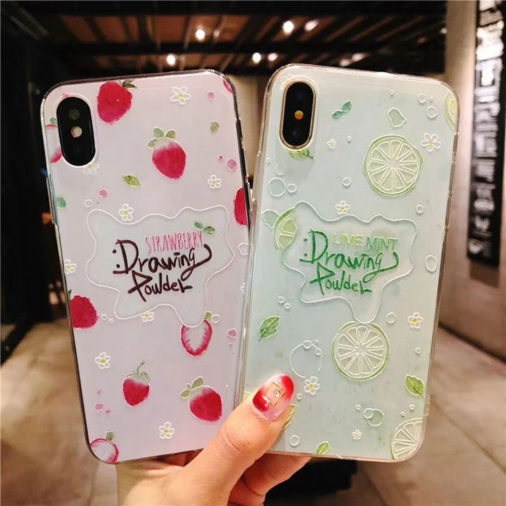KISSCASE Fruit Patterned Case For iPhone X 6S 7 8 Cover Fashion Summer Soft TPU Phone Shell 6 Plus 10 Capa |