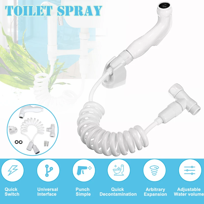 

Xueqin Handheld Toilet Bidet Sprayer Set Kit For Home Bathroom Hand Sprayer Shower Head Adapter Head Wall Bracket Hose Kit