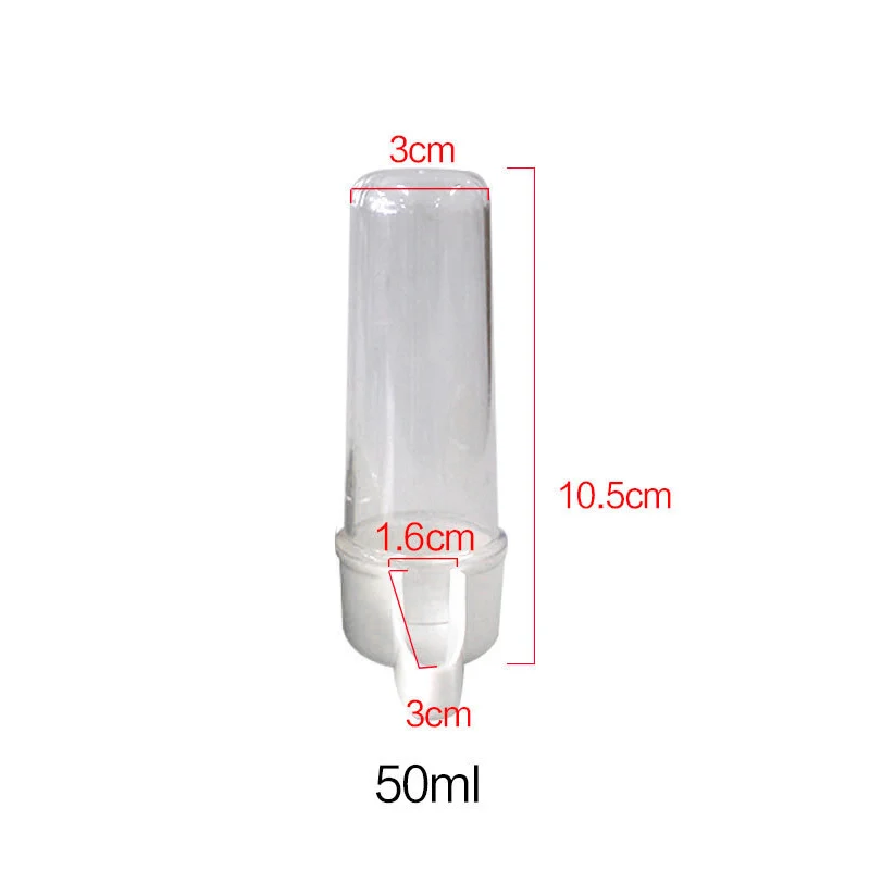 

50/200ml Pet Bird Parrot Food Water Feeder Drinking Bowl Bottle Dispenser