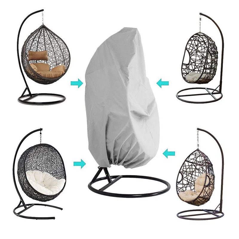 

Swing Hanging Egg Chair Cover Wicker Stand Hammock Outdoor Patio Gray Black