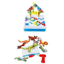 Строительные блоки электрический гайка с отверстиями под ключ разборка матч инструмент Детские развивающие Собранный блок набор мальчиков игрушки для детей Подарки