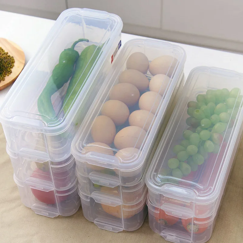 

Refrigerator Storage Box Food Storage Containers Fridge Cabinet Freezer Desk Organizer Plastic Storage Bins for Kitchen