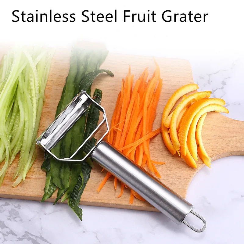 

Household Multi-Function Stainless Steel Peeler Kitchen Tool Peeling Orange Device Double-Head Grater 2-In-1 Peeling Knife