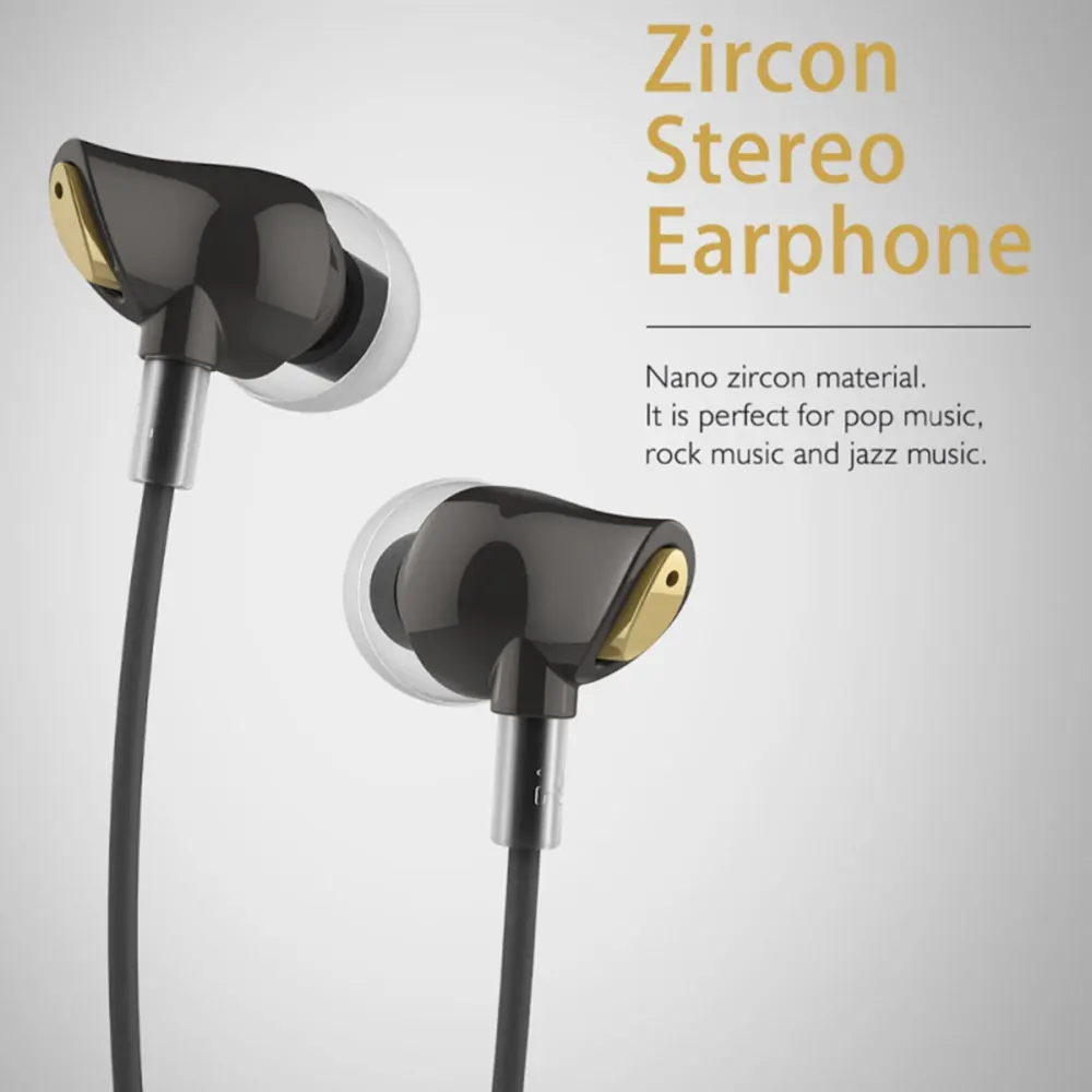 KISSCASE 1 2m In Ear Stereo Headphones Zircon Stereo Earphone Quality Sound Earbud for iPhone In Ear Earphones HandFree Headsets