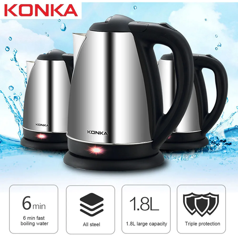 

KONKA KEK-15DG1830 Electric Kettle 1.8L Large Capacity Dry Burning Protection Kettles for Home