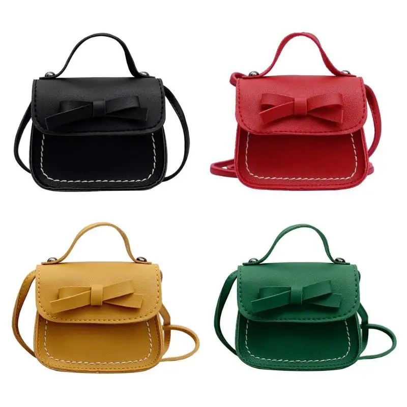 

Bowknot PU Leather Mini Messenger Bag Baby Girls Handbag Coin Purse Children Small Clutch Bags for Girls Ladies Shoulder Handbag
