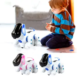 Электронная легкая музыка Ходьба робот собака щенок Действие Детские игрушки для малышей Подарки на новый год