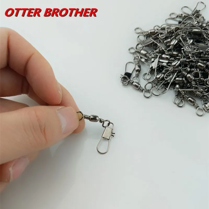 30pcs Fishing Swivels Interlock SnapTackles Winter Metal Lure Fish Carp Connector Copper Carabiners Gear Accessories Tools fishing swivels fishing accessories fishing tools fishing tool fishing tackle