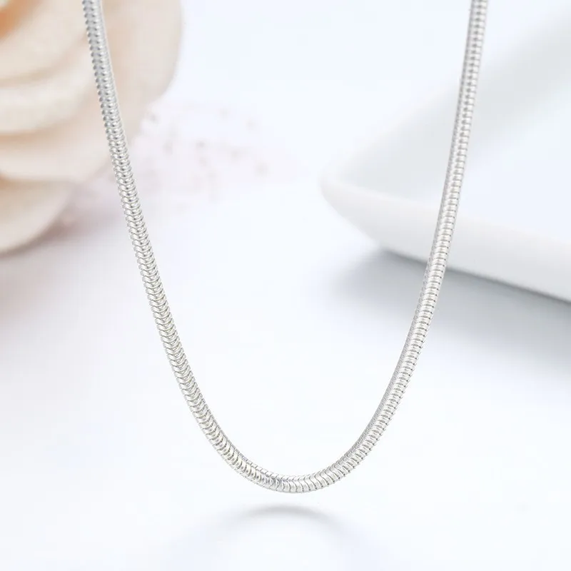 1.5mm 40-90cm Real Solid Pure 925 Sterling Silver Round Snake Chain Necklace Women Girls Men Jewelry 16"-36" Erkek Kolye Ketting - Image 5