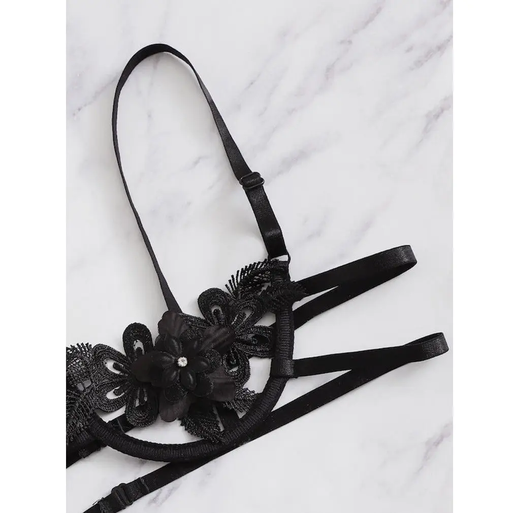 Summer New Sexy Women Lingerie Set Lace Flower Unpadded Bra Sets Wireless Bra + Panty Underwear Babydoll Sexy Female Floral Bra