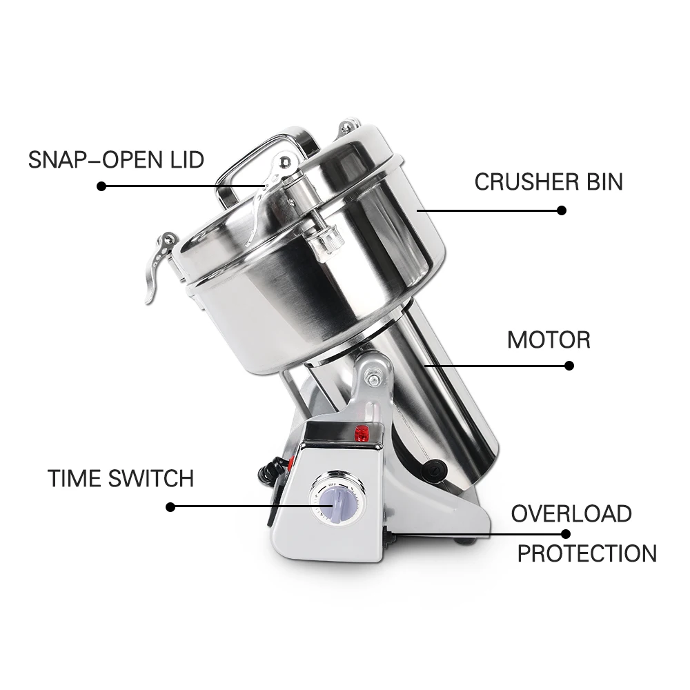 ITOP 2300W 500g Multifunction Pulverizer Electric Food Grain Grinder Chopper Soybean Corn Herb Automatic Milling Pulverizer