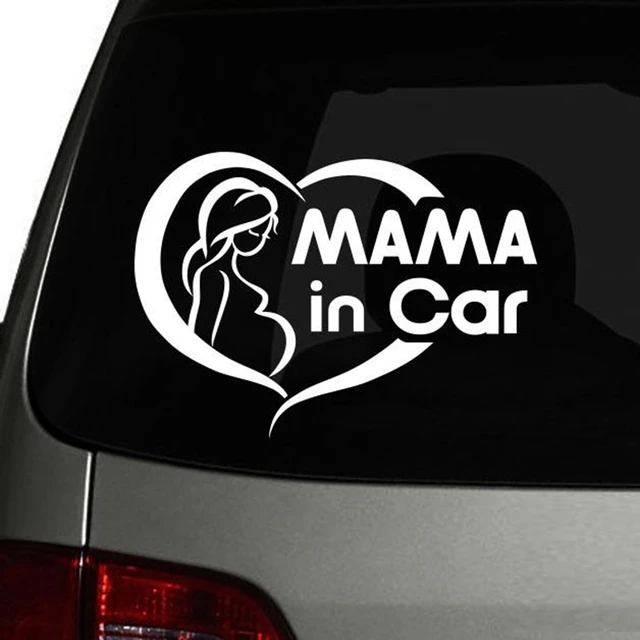 15 10.6cm Mama in Car Cute Vinyl Car Decal Sticker Cute Pregnant