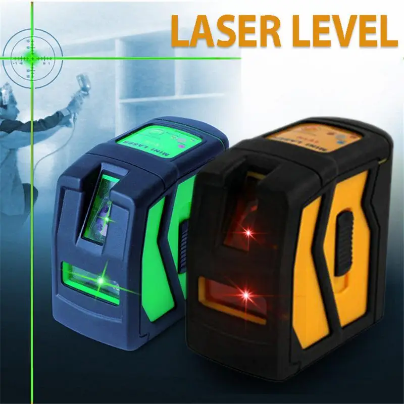 

Mini Self-leveling Vertical & Horizontal Lasers 2 Lines Red Green Beam Cross Line Laser Level With Bracket For Outdoor Use