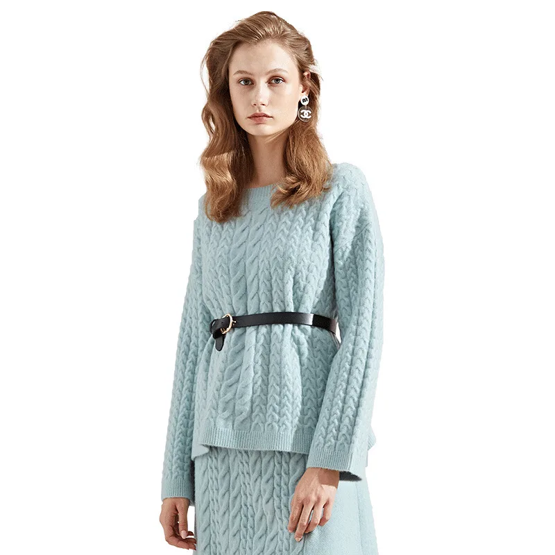 

2018 Autumn Winter New arrival Knitting pullover Sweater Woman lace up Fashion Rendering knitting sweater women for winter 8220