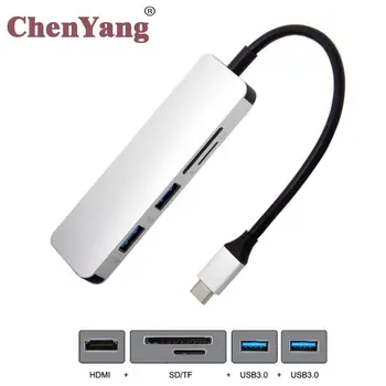 

Zihan USB 3.1 Type-C USB-C to HDMI & Dual Ports 3.0 Hub & SD TF Card Reader for PC Laptop