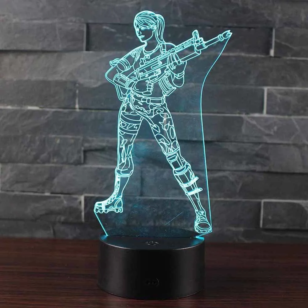  3D Night light Home Atmosphere Decor Game Series Alpaca Llama Night Light 7Color Table Lamp Child B - 33019010464