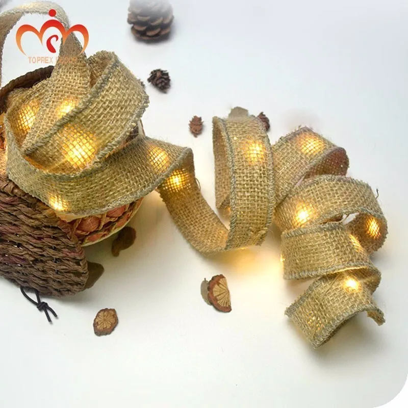 Toprex LED льняная медная Гирлянда DIY для украшения дома батареи CR2032 кнопка на батарейках Рождественская елка