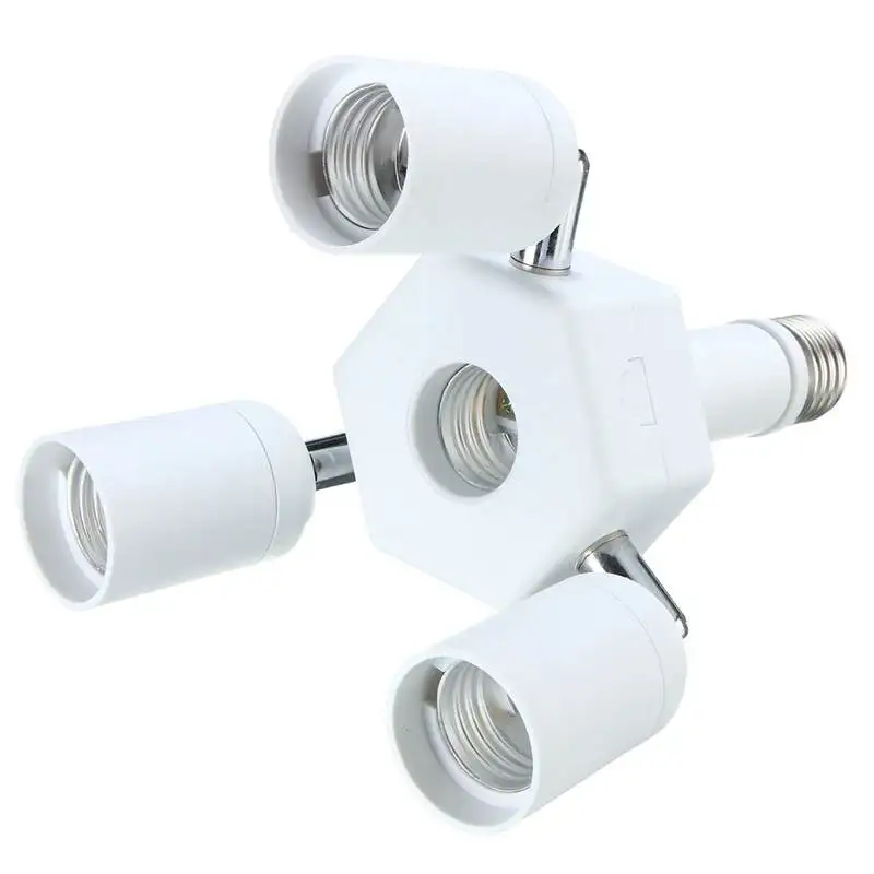 

PBT Adjustable 3 In 1 E27 To E27 Lamp Base LED Light Bulb Lamp Holder Converter Adapter Socket Splitter 110-240V