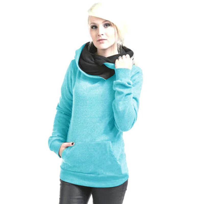 Autumn Winter Women Casual Harajuku Hoodies Solid Color