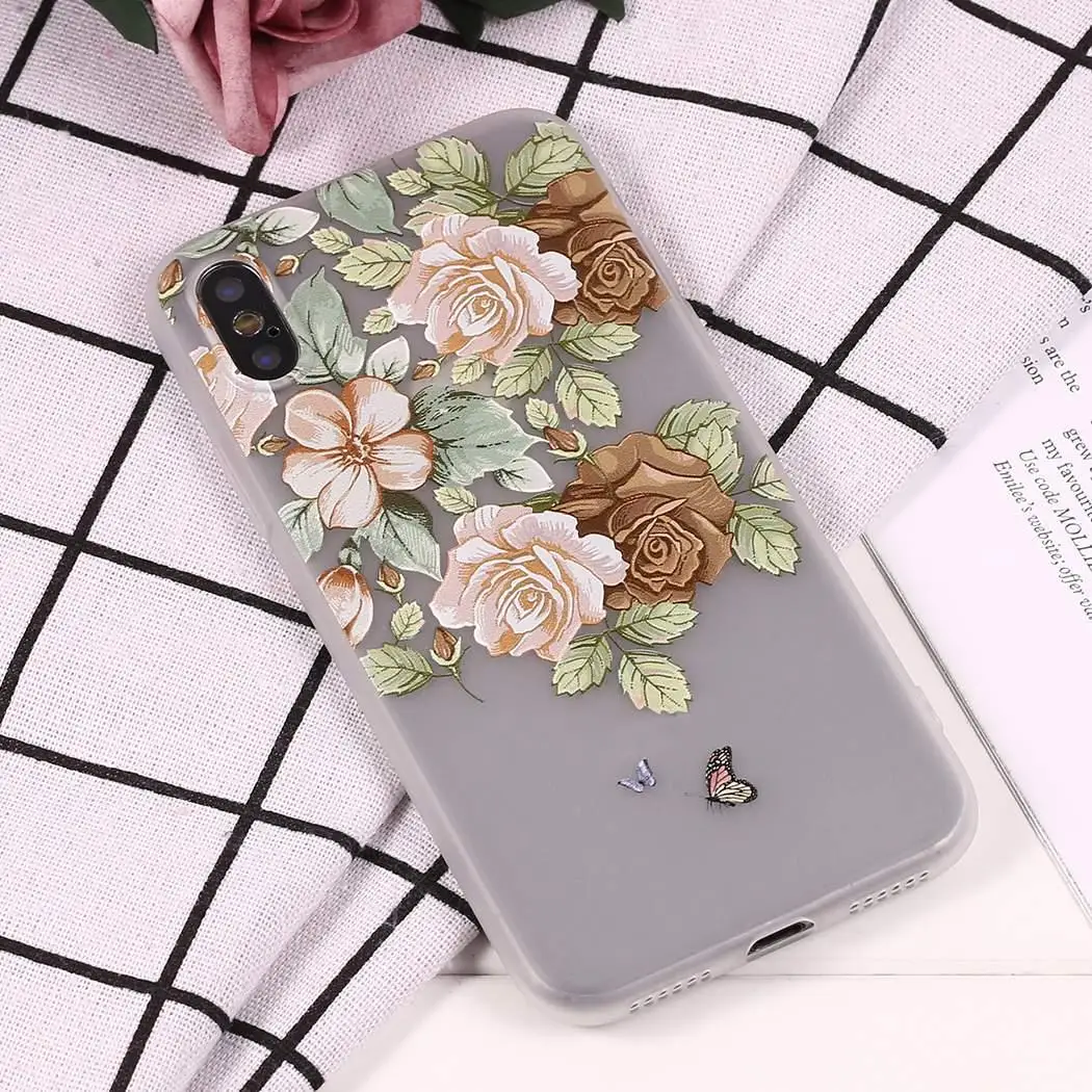 

1 Flower 7/ Type Pattern 8p/ Type Shockproof TPU Case iPhone x Dust Back Soft Protective iPhoneX Proof For to Cover 6s/