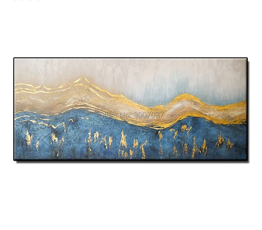 

Abstract Oil Painting On Canvas Painting Artwork Hand painted Gold Blue Color Home Decoration For Home Room Wall Art