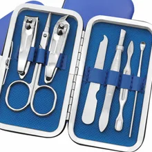 200 набор 7 шт./компл. портативный инструмент для маникюра из нержавеющей стали для маникюра мини пальцы рук и ног резак пилка для ногтей ножницы пинцет