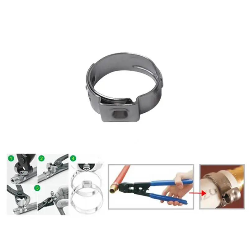 Как снять с трубы обжимное кольцо PEX Cinch Crimping Tool with 10pcs 14.8 18mm Stainless Steel Hose Clamps - AliEx