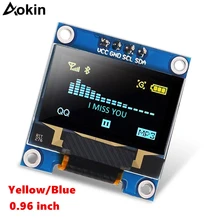 Для Arduino 0,96 дюймов IIC Серийный желтый синий OLED дисплей модуль 128X64 IEC SSD1306 12864 плата с ЖК-экраном GND VCC SCL SDA 0,96"