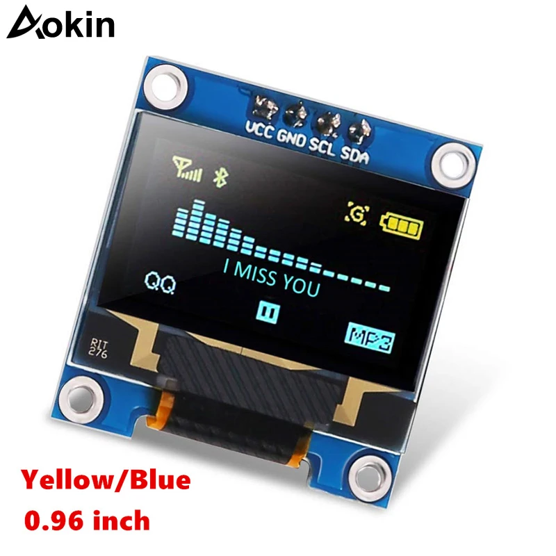 

For Arduino 0.96 inch IIC Serial Yellow Blue OLED Display Module 128X64 I2C SSD1306 12864 LCD Screen Board GND VCC SCL SDA 0.96"