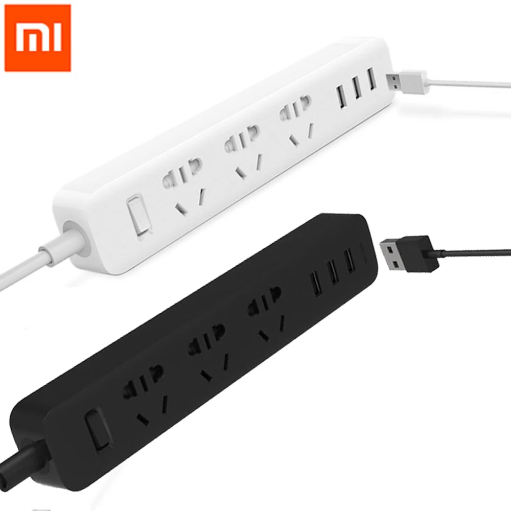 

Original Xiaomi Power Strip With 3 Usb Extension Socket Plug Multifunctional Fast Charging Power Strip 10a 250v 2500w