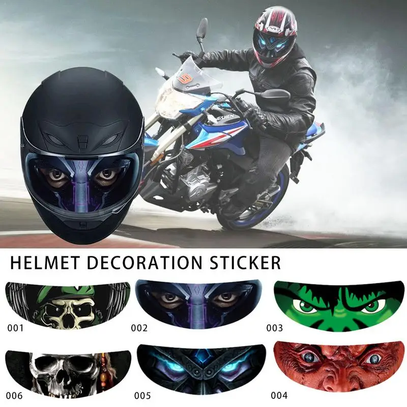 Наклейка для украшения шлема, съемная наклейка для мотогонок, шлема, объектива, козырька, индивидуальная пленка, полупрозрачная наклейка для объектива