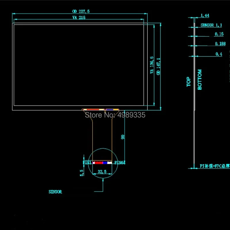 Емкостный сенсорный экран 10,1 дюймов USB plug and play Поддержка Android linux WIN7810 16:10G+ G