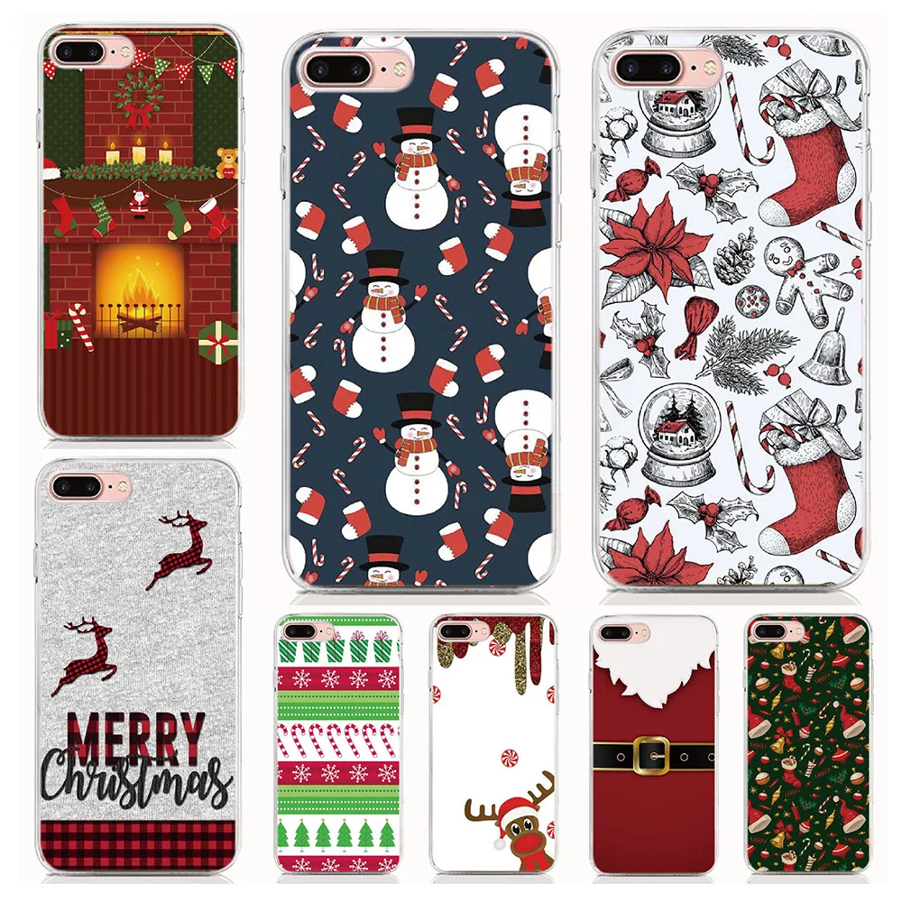 

For Sony Xperia X XZ2 XZ3 XA1 Ultra XA2 Plus XA3 Ultra XZ4 Compact Case Christmas gifts pattern Cover Coque Phone Cases