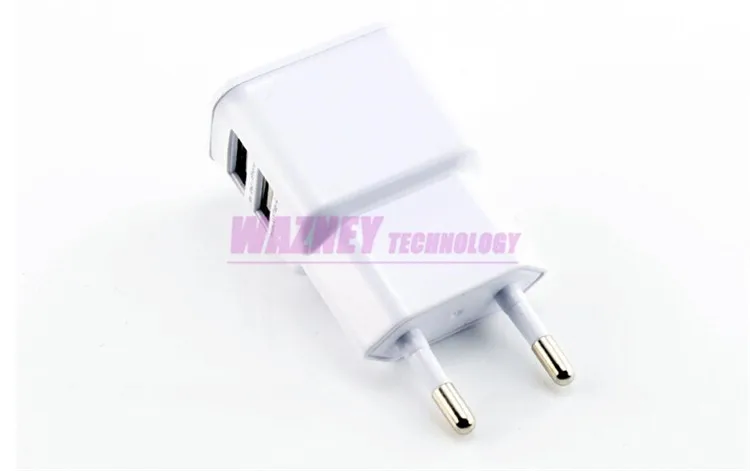 EU/US Plug правда 2A 2 Порты двойной USB Мощность стены AC Зарядное устройство Travel Adapter для IPhone IPad samsung S4 S5* 200 шт./лот