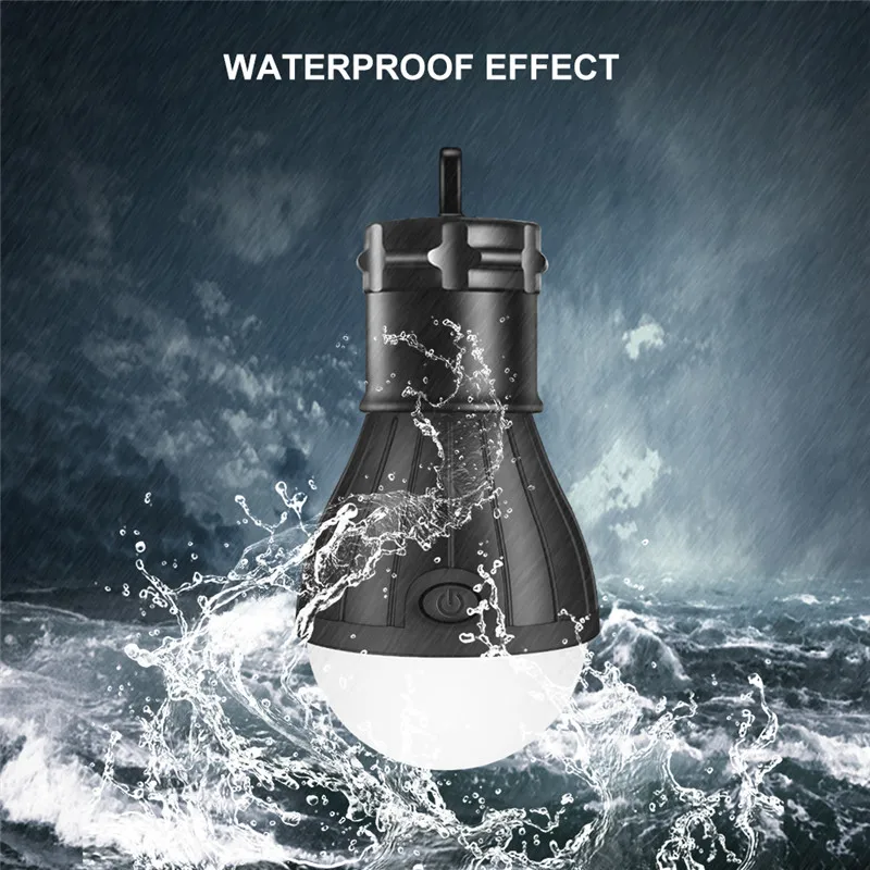 Portable Lantern Tent Lamp for Camping LED Bulb 3xAAA battery Hunting Night Fishing Working Waterproof Torch