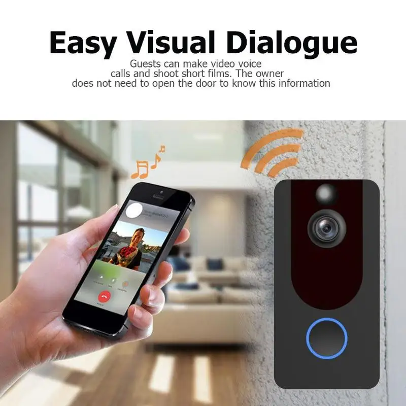 V7 1080 p Wi-Fi видеокамера на дверной звонок Беспроводной видео-телефон двери внутренной связи с возможностью удаленного мониторинга