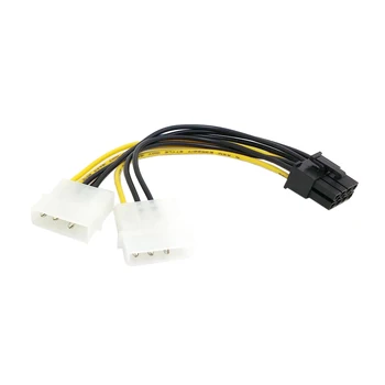 

10pcs/lot Dual Molex 4pin IDE to 8 Pin PCI-E Power Lead Cable for Asus MSI VGA Video Graphic Card