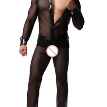 Прозрачная сетчатая майка для мужчин, боди, майка, сексуальные прозрачные рубашки, эротические трусы, костюмы для геев, костюм для ночного клуба