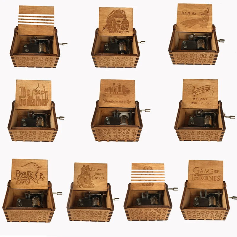 

2019 New Anonymity Carved wood Hand Crank Zelda Music Box Children/friends Christmas Gift A Birthday Present X