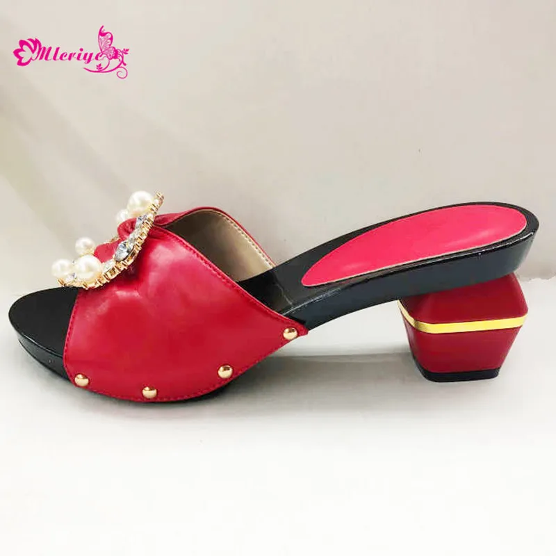 

Latest Design Women Shoes Summer 2019 Nigerian Party Shoes Decorated with Rhinestone High Heels Open Toe Sandals Wedding Pumps
