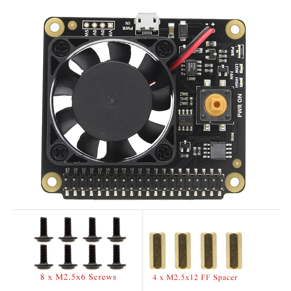 Raspberry Pi X730 автоматическое охлаждение + безопасное отключение + плата расширения управления питанием для Raspberry Pi 3 Модель B + (плюс)/3B/2B