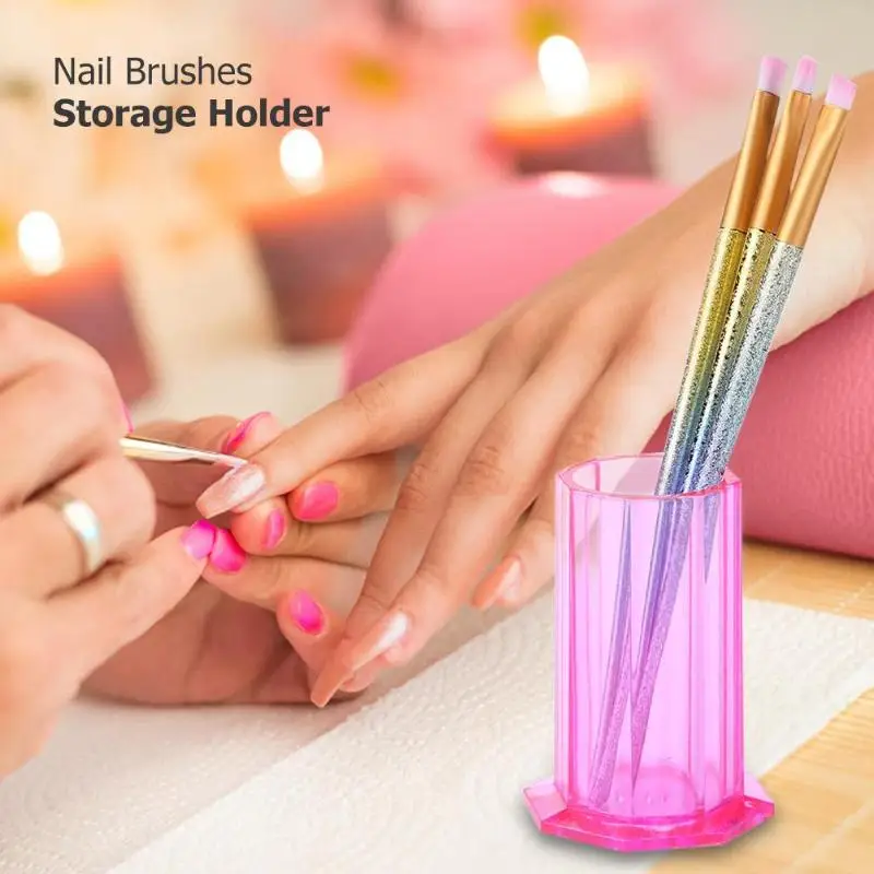 

1PC Nail Art Brushes Storage Holder Nail Painting Pen Case DIY Nail Art Brushes Organizer Container Manicure Tools