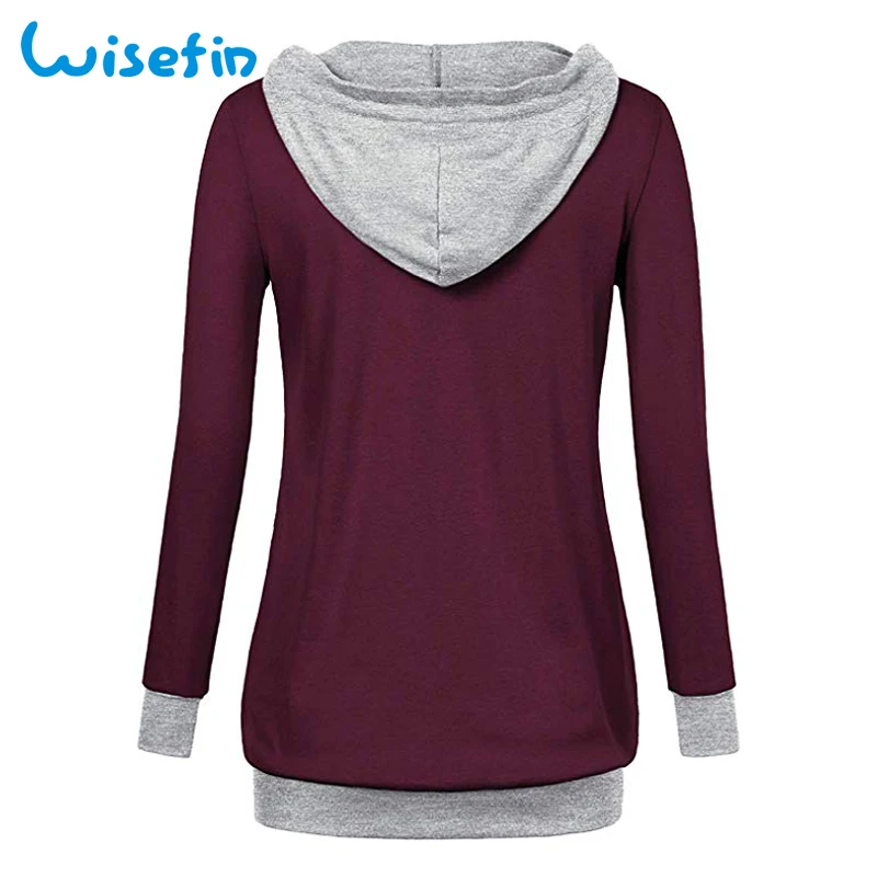 Wisefin Long Sleeve Nursing Top Pregnant Shirt Pocket Breastfeeding Clothes Hoodies Maternity Tops Pregnancy T Shirt Nursing Tee