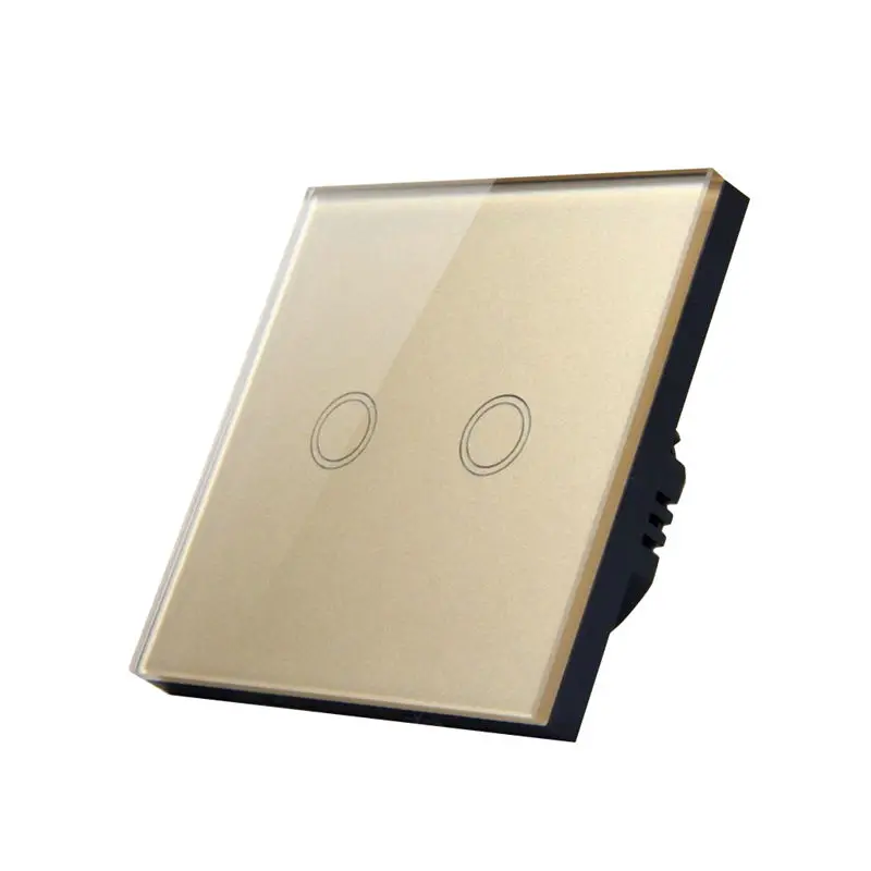 

Wireless Wall Light Switch Press Smart Light Switch 2 Gang Glass Panel Remote Control Press Wall Switch