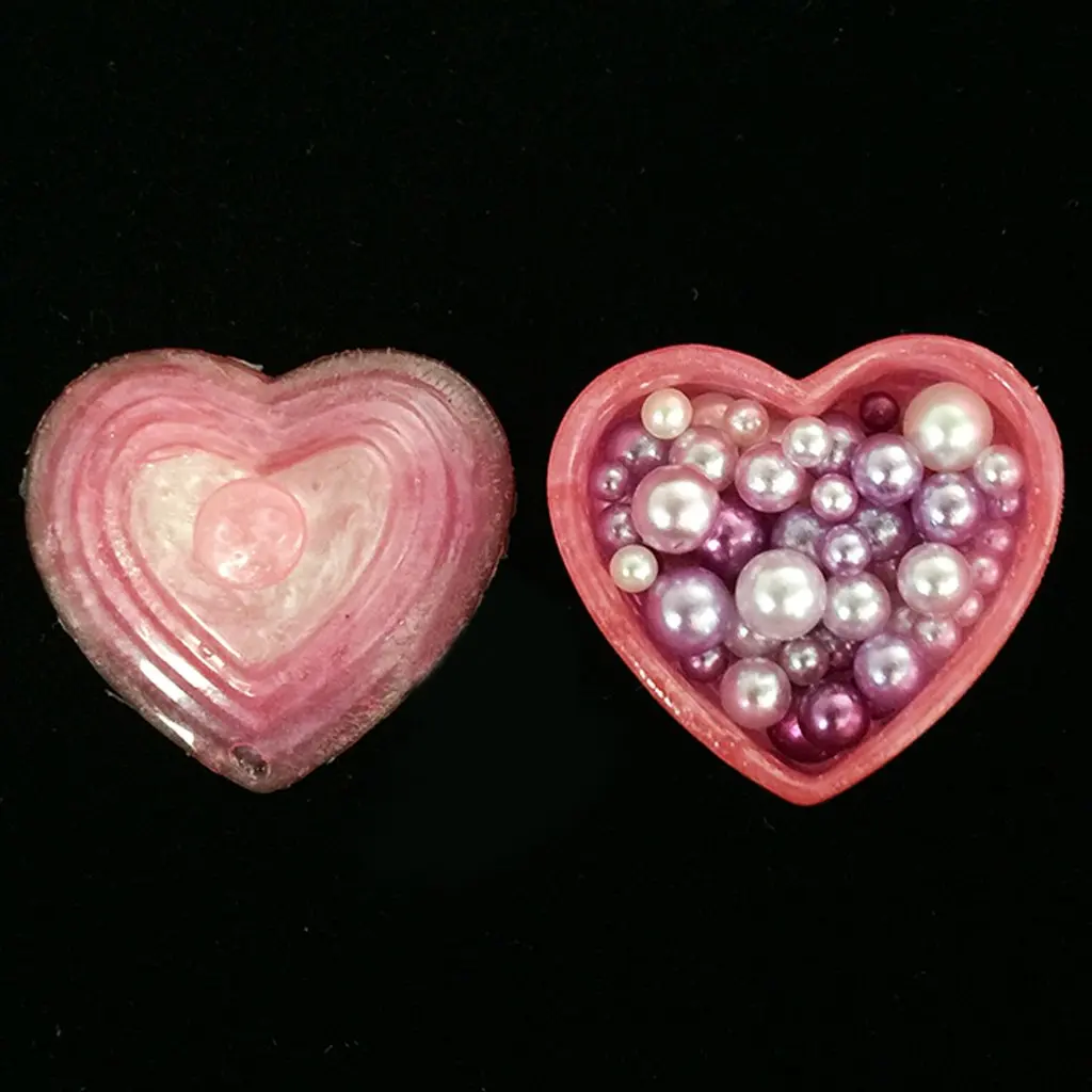 Diy формы сердца силиконовый ящик для хранения прессформы смолы литья ювелирных